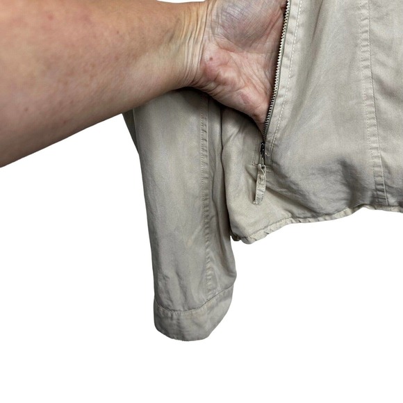 NWOT Anthropologie Blank NYC Breezy Moto Jacket Size XL White Sand Tan - Picture 7 of 13